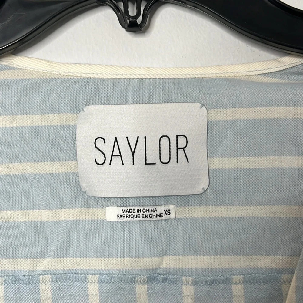 Saylor Willa Blue Striped Cut Out Front Romper - Picture 3 of 8